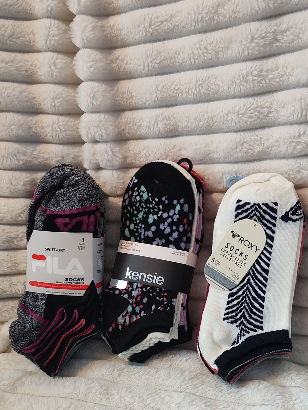 Fila, Kensie & Roxy Women's Low-Cut Sock Pack - Black, White, Multicolor